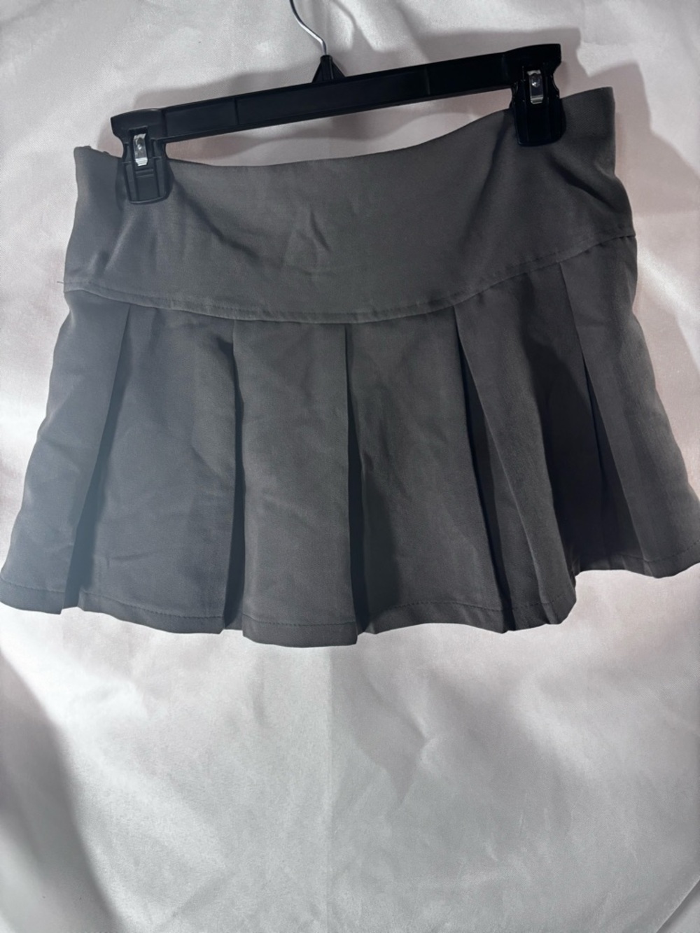 Essentials Dark Gray Pleated Mini Skirt